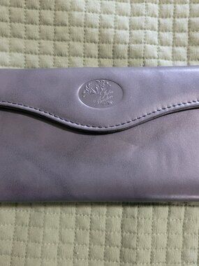 Julia Buxton Heiress Leather Checkbook Wallet-Black-EUC